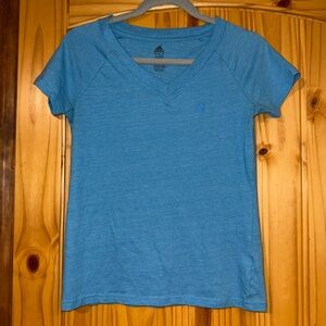 Adidas Women's Sky Blue V-Neck Tee